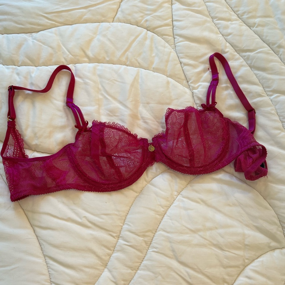 Chantelle lacy romantic pink Demi bra - Picture 1 of 4